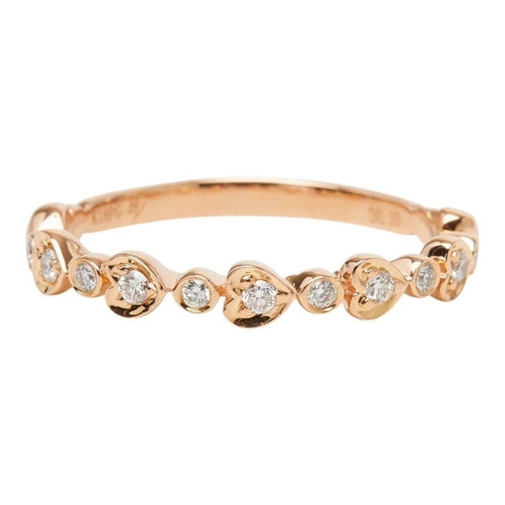 Ponte Vecchio Diamond Heart Motif 18K Pink Gold Ring